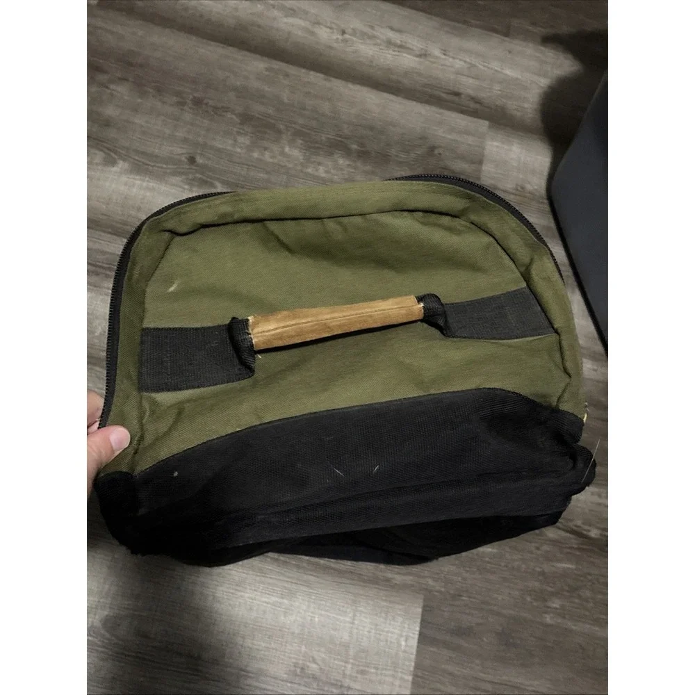 VTG 90's Bum Equipment Duffle Bag Embroidered B.U.M. 23x16x12  green Some Rips